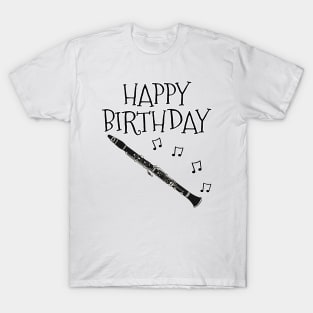 Clarinet Happy Birthday Clarinetist Woodwind Musician T-Shirt